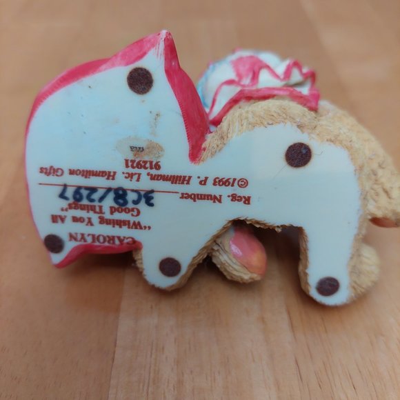 Cherished Teddies Ceramic Figure Carolyn"Wishing You All Good Things" 1993 - Picture 7 of 9